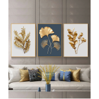 Decoration Home Wall Painting White and Gold And Blue Color